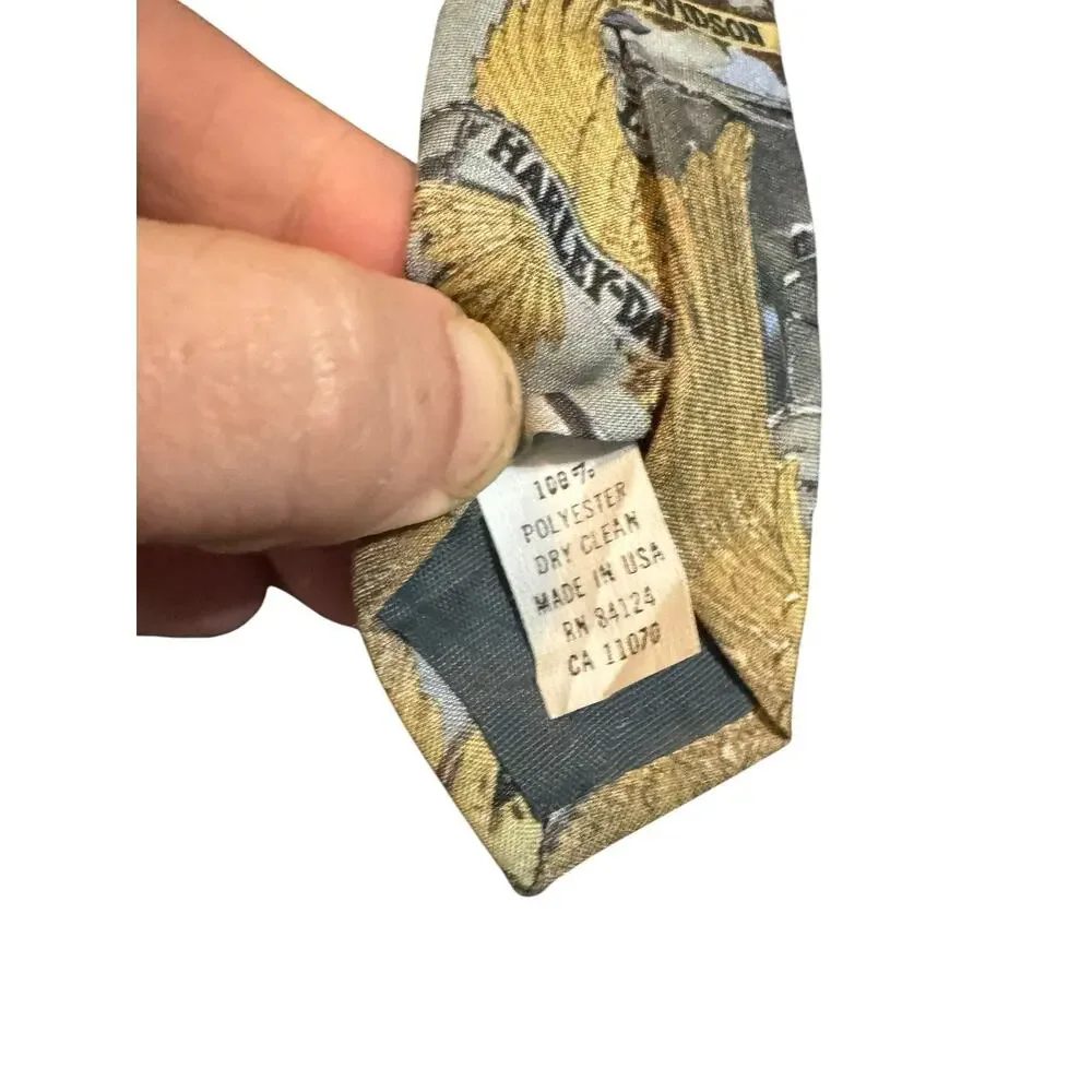 Ralph Marlin Harley Davidson Live To Ride Motorcycle Vintage Novelty Necktie